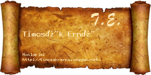 Timcsák Ernő névjegykártya