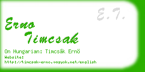 erno timcsak business card