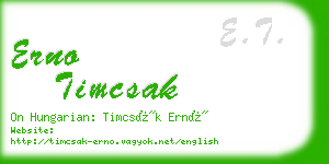 erno timcsak business card